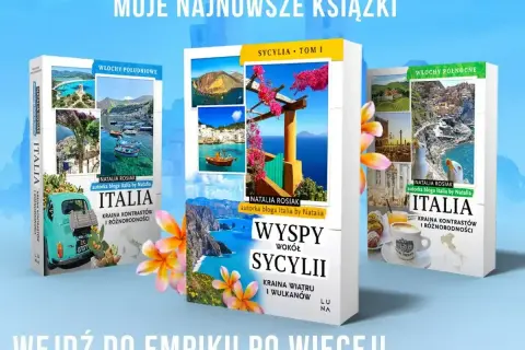 Książki o Włoszech, w tym o Sycylii, pokazują piękne krajobrazy i zachęcają do odkrywania tej słonecznej wyspy. Idealne na upalne dni, gdy sycylia temperatura zachwyca.