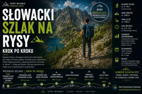 Słowacki szlak na Rysy: malownicza trasa z widokami, umiarkowana trudność.