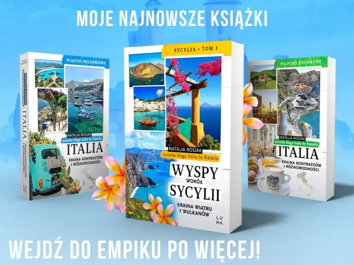 Książki o Włoszech, w tym o Sycylii, pokazują piękne krajobrazy i zachęcają do odkrywania tej słonecznej wyspy. Idealne na upalne dni, gdy sycylia temperatura zachwyca.